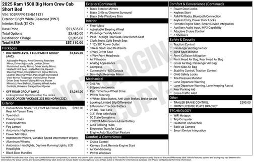 Bright White Clearcoat 2025 RAM 1500 Big Horn/Lone Star