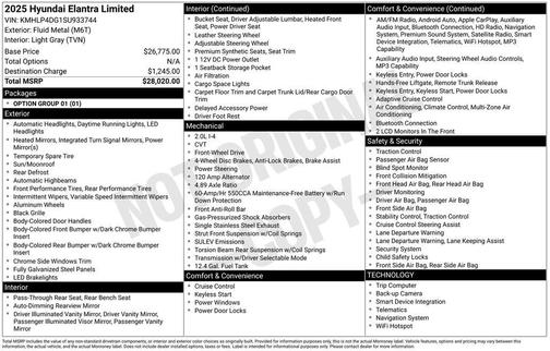Fluid Metal 2025 Hyundai ELANTRA Limited