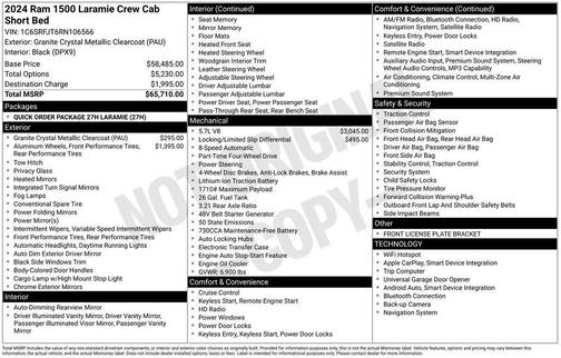 Granite Crystal Metallic Clearcoat 2024 RAM 1500 Laramie