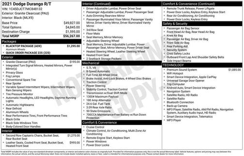 Granite Clearcoat 2021 Dodge Durango R/T AWD