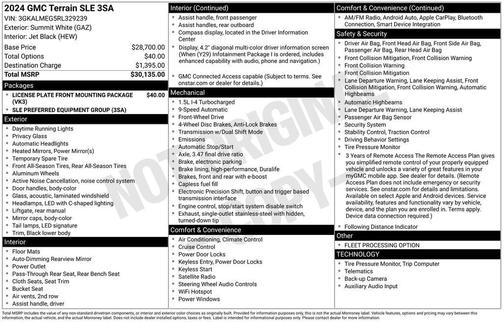 Summit White 2024 GMC Terrain SLE