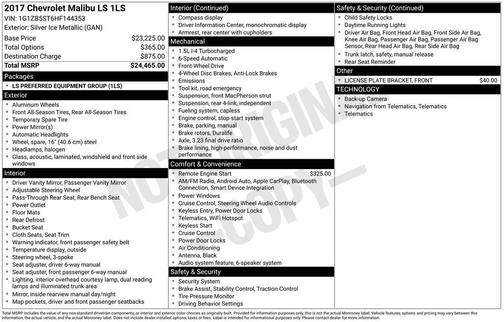Silver Ice Metallic 2017 Chevrolet Malibu 1LS