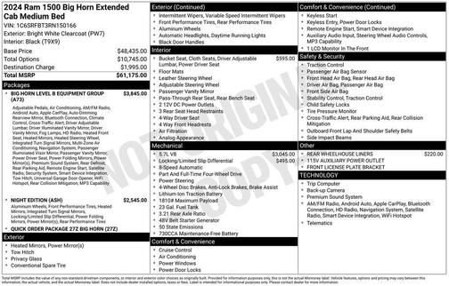 Bright White Clearcoat 2024 RAM 1500 Big Horn/Lone Star