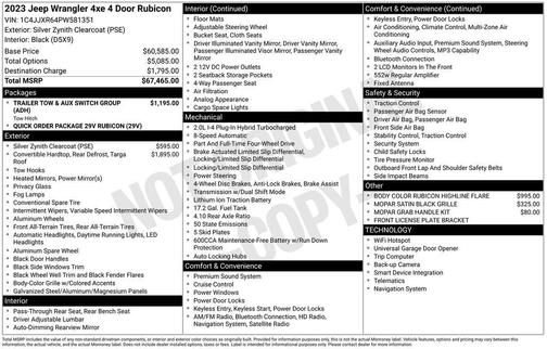 Silver Zynith Clearcoat 2023 Jeep Wrangler 4xe Rubicon