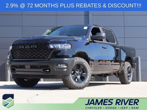 Diamond Black Crystal Pearlcoat 2026 RAM 1500 Warlock Crew Cab 4x4 5'7' Box