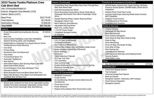 Magnetic Gray Metallic 2023 Toyota Tundra Platinum