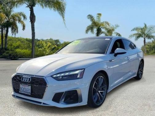 Glacier White Metallic 2023 Audi A5 Sportback 45 S Line Premium Plus