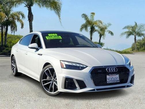 Glacier White Metallic 2023 Audi A5 Sportback 45 S Line Premium Plus