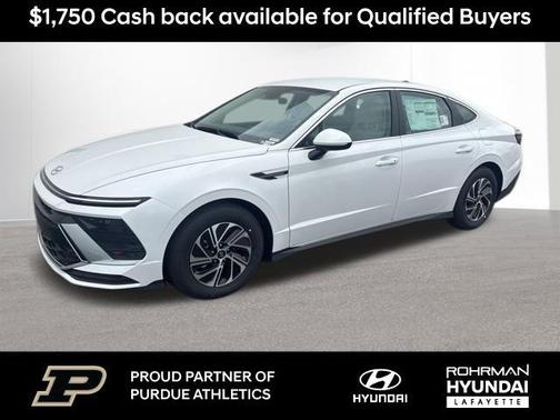 White 2026 Hyundai SONATA Hybrid Blue