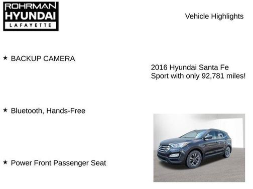 Marlin Blue 2016 Hyundai Santa Fe Sport 2.4L