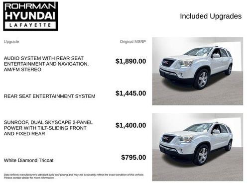 White Diamond Tri-Coat 2012 GMC Acadia SLT-1
