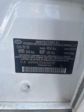 Quartz White 2021 Hyundai SONATA Limited