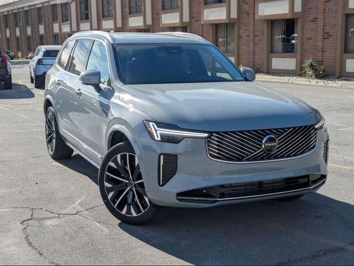 Vapour Grey Metallic 2026 Volvo XC90 Plug-In Hybrid Plus, T8 AWD, Electric/Gasoline, Bright, 6 Seats