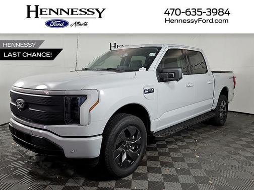 Space White Metallic 2025 Ford F-150 Lightning Flash