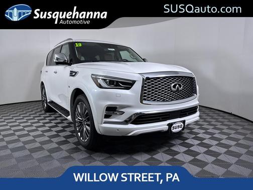 Moonstone White 2019 INFINITI QX80 Luxe