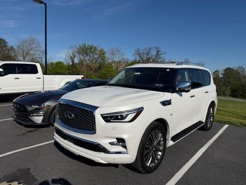 Moonstone White 2019 INFINITI QX80 Luxe