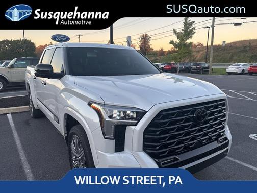 White 2025 Toyota Tundra Hybrid Capstone