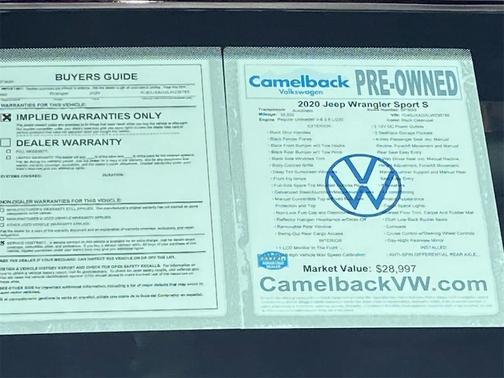 2020 Jeep Wrangler Sport S