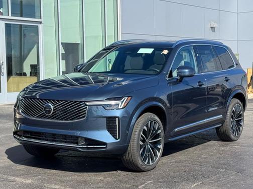 Denim Blue Metallic 2026 Volvo XC90 Plus, B6 AWD Gas (mild hybrid), Gasoline, Bright, 7 Seats