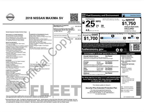 Photo 4 of 32 of 2018 Nissan Maxima 3.5 SV