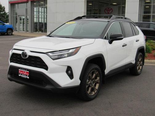 Ice Cap/Midnight Black Metallic 2025 Toyota RAV4 Hybrid Woodland Edition