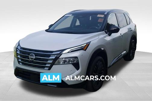 White / Black 2025 Nissan Rogue Platinum