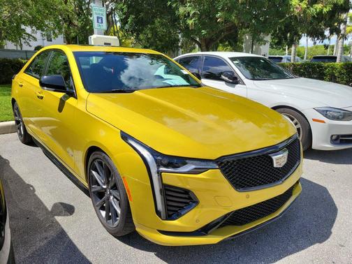 Cyber Yellow Metallic 2024 Cadillac CT4-V V-Series