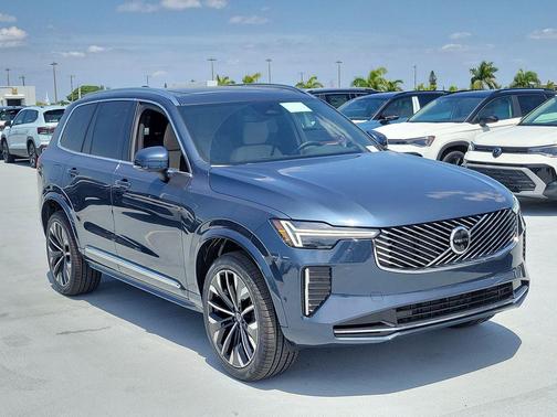 Denim Blue Metallic 2026 Volvo XC90 Plus, B6 AWD Gas (mild hybrid), Gasoline, Bright, 7 Seats