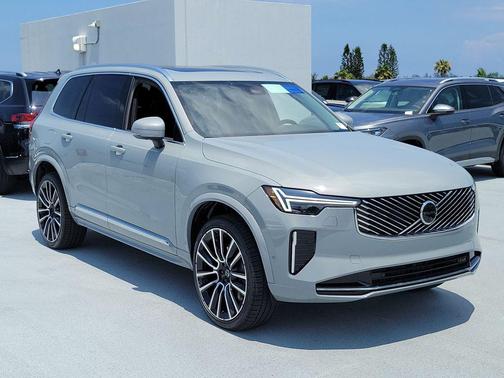 Vapour Grey Metallic 2026 Volvo XC90 Plus, B6 AWD Gas (mild hybrid), Gasoline, Bright, 6 Seats