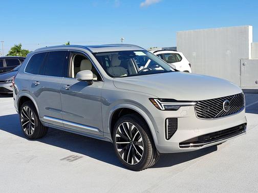 Vapour Grey Metallic 2026 Volvo XC90 Ultra, B6 AWD Gas (mild hybrid), Gasoline, Bright, 7 Seats