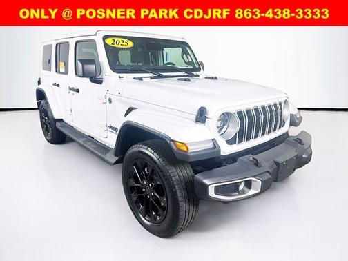 Bright White Clearcoat 2025 Jeep Wrangler 4xe Sahara
