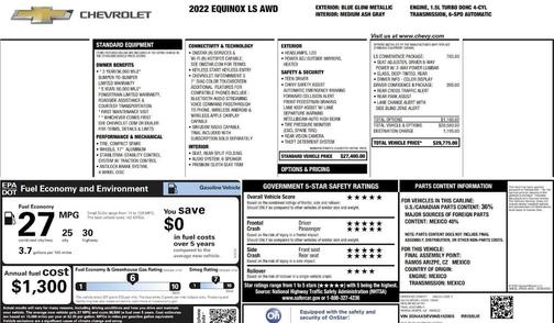 Blue Glow Metallic 2022 Chevrolet Equinox LS