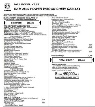 Bright White Clearcoat 2022 RAM 2500 Power Wagon