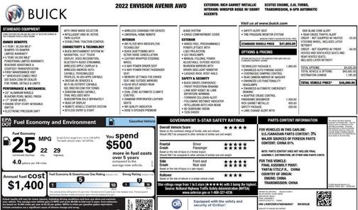 2022 Buick Envision Avenir