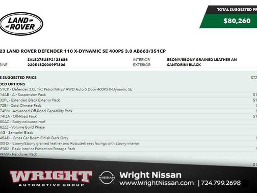 2023 Land Rover Defender 110 X-Dynamic SE