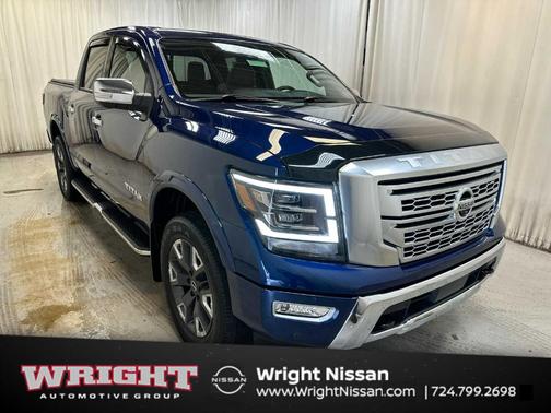 Deep Blue Pearl 2024 Nissan Titan Platinum Reserve