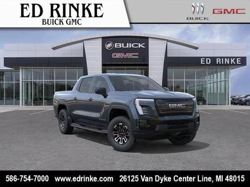 Deep Ocean Metallic 2026 GMC Sierra EV Standard Range Elevation