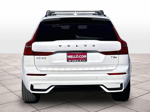 Crystal White Metallic 2025 Volvo XC60 Plug-In Hybrid Ultra, T8 AWD Electric/Gasoline, Dark