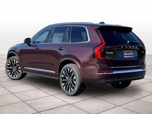 Mulberry Red Metallic 2026 Volvo XC90 Plug-In Hybrid Ultra, T8 AWD, Electric/Gasoline, Bright, 7 Seats