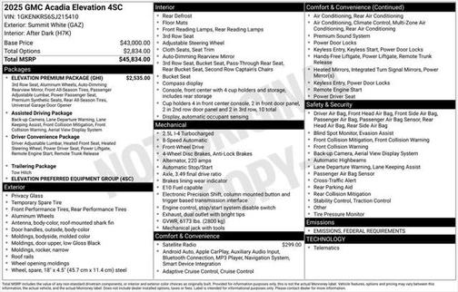 2025 GMC Acadia FWD Elevation