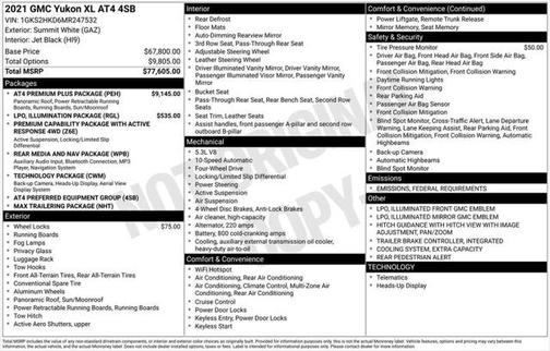 2021 GMC Yukon XL 4WD AT4