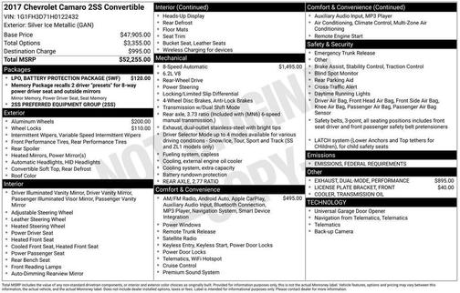 2017 Chevrolet Camaro 2SS