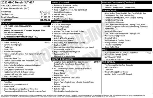 Marine Metallic 2022 GMC Terrain SLT