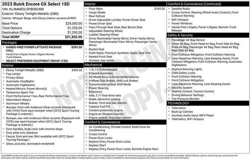 Ebony Twilight Metallic 2023 Buick Encore GX Select
