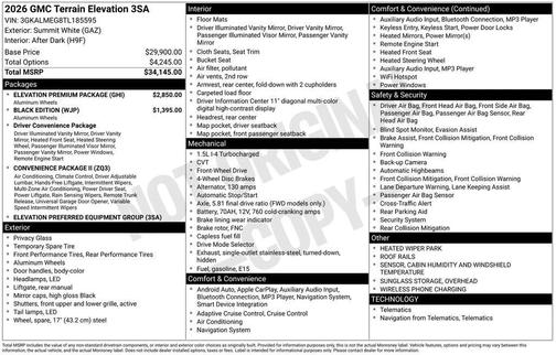 2026 GMC Terrain FWD Elevation