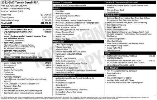 Marine Metallic 2022 GMC Terrain Denali