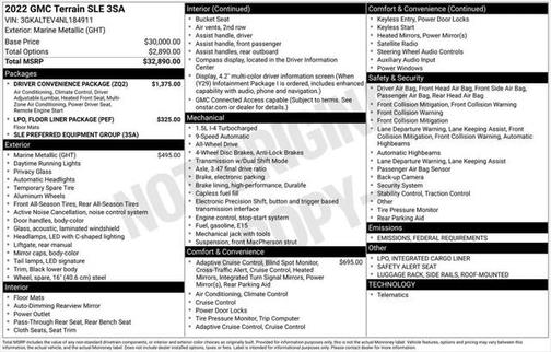 2022 GMC Terrain SLE