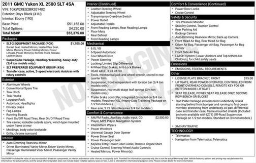 2011 GMC Yukon XL 2500 SLT