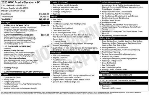 2025 GMC Acadia FWD Elevation