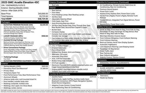 2025 GMC Acadia FWD Elevation